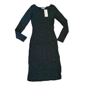 New Lada Lucci dark green long sleeve knit dress